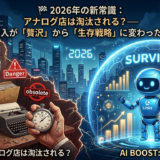 🏁 2026年の新常識：アナログ店は淘汰される？AI導入が「贅沢」から「生存戦略」に変わった理由