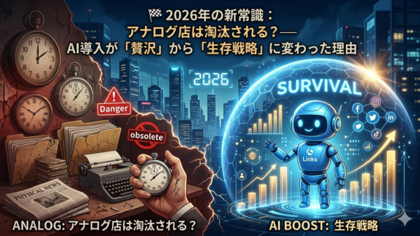 🏁 2026年の新常識：アナログ店は淘汰される？AI導入が「贅沢」から「生存戦略」に変わった理由