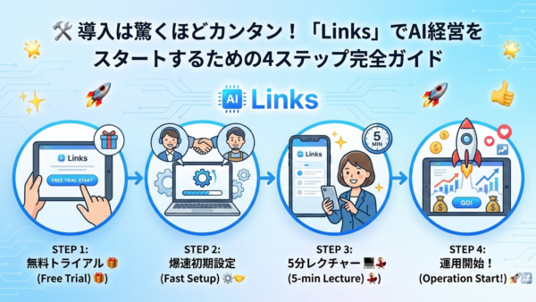 🛠️ 導入は驚くほどカンタン！「Links」でAI経営をスタートするための4ステップ完全ガイド