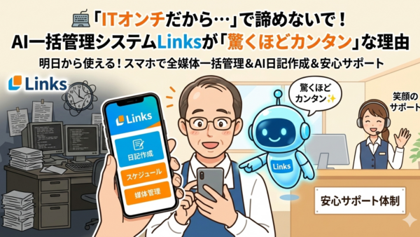 ⌨️ 「ITオンチだから…」で諦めないで！AI一括管理システムLinksが「驚くほどカンタン」な理由