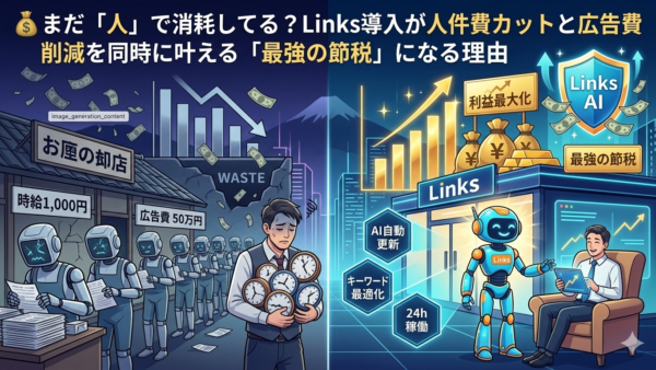 💰 まだ「人」で消耗してる？Links導入が人件費カットと広告費削減を同時に叶える「最強の節税」になる理由