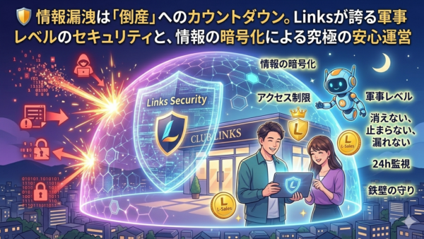 🛡️ 情報漏洩は「倒産」へのカウントダウン。Linksが誇る軍事レベルのセキュリティと、情報の暗号化による究極の安心運営