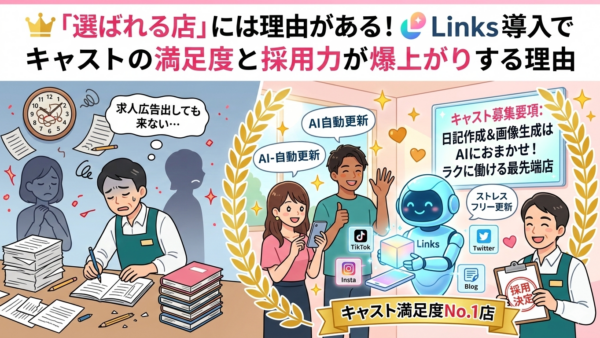 👑 「選ばれる店」には理由がある！Links導入でキャストの満足度と採用力が爆上がりする理由