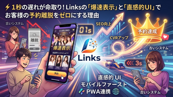 ⚡ 1秒の遅れが命取り！Linksの「爆速表示」と「直感的UI」でお客様の予約離脱をゼロにする理由