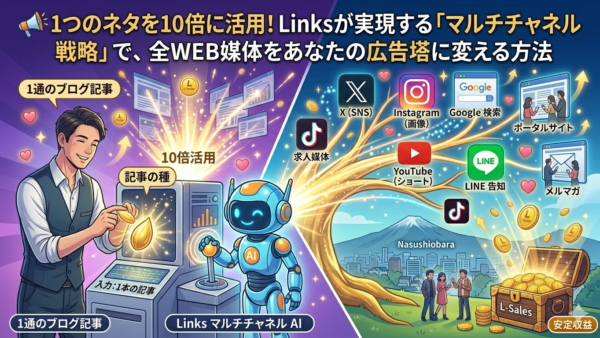 📣 1つのネタを10倍に活用！Linksが実現する「マルチチャネル戦略」で、全WEB媒体をあなたの広告塔に変える方法