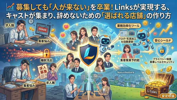 募集しても「人が来ない」を卒業！Linksが実現する、キャストが集まり、辞めないための「選ばれる店舗」の作り方