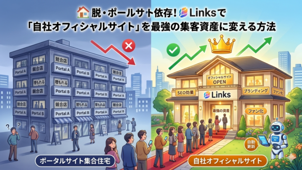 🏠 脱・ポータルサイト依存！Linksで「自社オフィシャルサイト」を最強の集客資産に変える方法